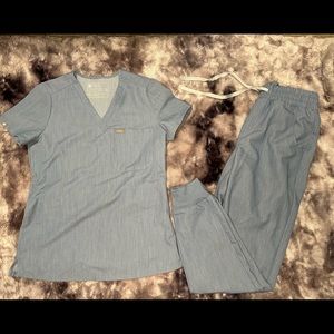 FIGS Heather Indigo Scrub Set